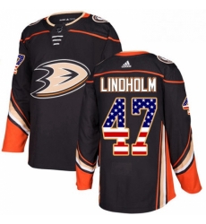 Mens Adidas Anaheim Ducks 47 Hampus Lindholm Authentic Black USA Flag Fashion NHL Jersey Mens Adidas Anaheim Ducks 47 Hampus Lindholm Authentic Black USA Flag Fashion NHL Jersey
