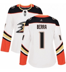 Womens Adidas Anaheim Ducks 1 Reto Berra Authentic White Away NHL Jersey Womens Adidas Anaheim Ducks 1 Reto Berra Authentic White Away NHL Jersey