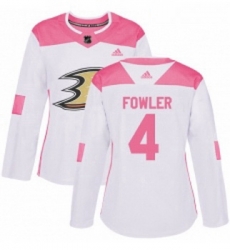 Womens Adidas Anaheim Ducks 4 Cam Fowler Authentic WhitePink Fashion NHL Jersey Womens Adidas Anaheim Ducks 4 Cam Fowler Authentic WhitePink Fashion NHL Jersey