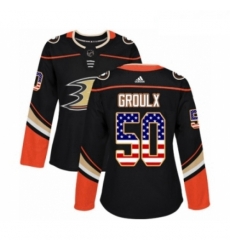 Womens Adidas Anaheim Ducks 50 Benoit Olivier Groulx Authentic Black USA Flag Fashion NHL Jersey Womens Adidas Anaheim Ducks 50 Benoit Olivier Groulx Authentic Black USA Flag Fashion NHL Jersey