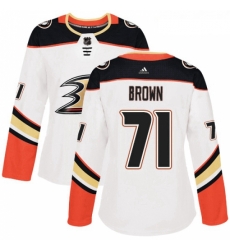 Womens Adidas Anaheim Ducks 71 JT Brown Authentic White Away NHL Jersey Womens Adidas Anaheim Ducks 71 JT Brown Authentic White Away NHL Jersey