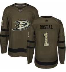Youth Adidas Anaheim Ducks 1 Lukas Dostal Authentic Green Salute to Service NHL Jersey Youth Adidas Anaheim Ducks 1 Lukas Dostal Authentic Green Salute to Service NHL Jersey