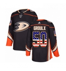 Youth Adidas Anaheim Ducks 50 Benoit Olivier Groulx Authentic Black USA Flag Fashion NHL Jersey Youth Adidas Anaheim Ducks 50 Benoit Olivier Groulx Authentic Black USA Flag Fashion NHL Jersey