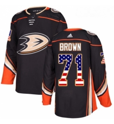 Youth Adidas Anaheim Ducks 71 JT Brown Authentic Black USA Flag Fashion NHL Jersey Youth Adidas Anaheim Ducks 71 JT Brown Authentic Black USA Flag Fashion NHL Jersey