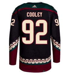Men Arizona Coyotes #92 Logan Cooley Adidas Authentic Alternate Jersey black Men Arizona Coyotes #92 Logan Cooley Adidas Authentic Alternate Jersey black