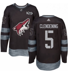 Mens Adidas Arizona Coyotes 5 Adam Clendening Premier Black 1917 2017 100th Anniversary NHL Jersey Mens Adidas Arizona Coyotes 5 Adam Clendening Premier Black 1917 2017 100th Anniversary NHL Jersey