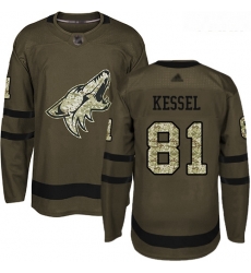 Coyotes #81 Phil Kessel Green Salute to Service Stitched Youth Hockey Jersey Coyotes #81 Phil Kessel Green Salute to Service Stitched Youth Hockey Jersey