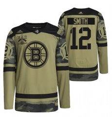 Men Boston Bruins 12 Craig Smith 2022 Camo Military Appreciation Night Stitched jersey Men Boston Bruins 12 Craig Smith 2022 Camo Military Appreciation Night Stitched jersey