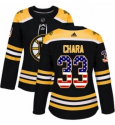 Womens Adidas Boston Bruins 33 Zdeno Chara Authentic Black USA Flag Fashion NHL Jersey Womens Adidas Boston Bruins 33 Zdeno Chara Authentic Black USA Flag Fashion NHL Jersey