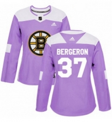 Womens Adidas Boston Bruins 37 Patrice Bergeron Authentic Purple Fights Cancer Practice NHL Jersey Womens Adidas Boston Bruins 37 Patrice Bergeron Authentic Purple Fights Cancer Practice NHL Jersey