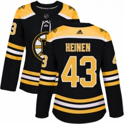 Womens Adidas Boston Bruins 43 Danton Heinen Premier Black Home NHL Jersey 