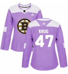 Womens Adidas Boston Bruins 47 Torey Krug Authentic Purple Fights Cancer Practice NHL Jersey Womens Adidas Boston Bruins 47 Torey Krug Authentic Purple Fights Cancer Practice NHL Jersey