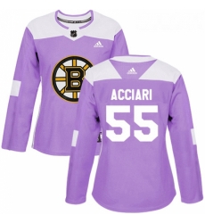 Womens Adidas Boston Bruins 55 Noel Acciari Authentic Purple Fights Cancer Practice NHL Jersey Womens Adidas Boston Bruins 55 Noel Acciari Authentic Purple Fights Cancer Practice NHL Jersey