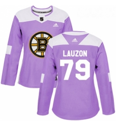 Womens Adidas Boston Bruins 79 Jeremy Lauzon Authentic Purple Fights Cancer Practice NHL Jersey Womens Adidas Boston Bruins 79 Jeremy Lauzon Authentic Purple Fights Cancer Practice NHL Jersey