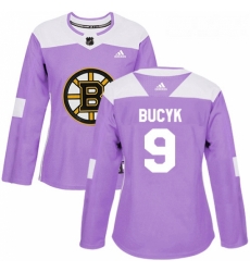 Womens Adidas Boston Bruins 9 Johnny Bucyk Authentic Purple Fights Cancer Practice NHL Jersey Womens Adidas Boston Bruins 9 Johnny Bucyk Authentic Purple Fights Cancer Practice NHL Jersey