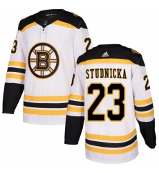Youth Boston Bruins Jack Studnicka Adidas Authentic Away Jersey White Youth Boston Bruins Jack Studnicka Adidas Authentic Away Jersey White