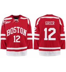 Boston University Terriers BU 12 Mike Grier Red Stitched Hockey Jersey Boston University Terriers BU 12 Mike Grier Red Stitched Hockey Jersey