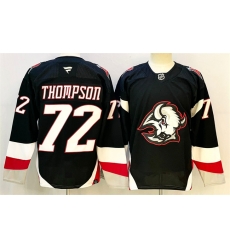 Men Buffalo Sabres 72 Tage Thompson Black 2024 25 Alternate Stitched Hockey Jersey