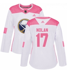 Womens Adidas Buffalo Sabres 17 Jordan Nolan Authentic WhitePink Fashion NHL Jersey Womens Adidas Buffalo Sabres 17 Jordan Nolan Authentic WhitePink Fashion NHL Jersey