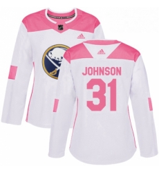 Womens Adidas Buffalo Sabres 31 Chad Johnson Authentic WhitePink Fashion NHL Jersey Womens Adidas Buffalo Sabres 31 Chad Johnson Authentic WhitePink Fashion NHL Jersey