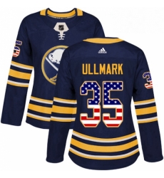 Womens Adidas Buffalo Sabres 35 Linus Ullmark Authentic Navy Blue USA Flag Fashion NHL Jersey Womens Adidas Buffalo Sabres 35 Linus Ullmark Authentic Navy Blue USA Flag Fashion NHL Jersey