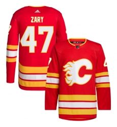 Men Calgary Flames 47 Connor Zary Red Stitched Jersey Men Calgary Flames 47 Connor Zary Red Stitched Jersey