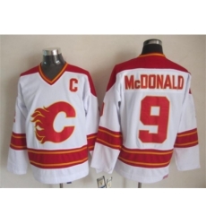 NHL Calgary Flames #9 Lanny McDonald White CCM Throwback Jerseys NHL Calgary Flames #9 Lanny McDonald White CCM Throwback Jerseys