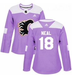 Womens Adidas Calgary Flames 18 James Neal Purple Authentic Fights Cancer Stitched NHL Jersey Womens Adidas Calgary Flames 18 James Neal Purple Authentic Fights Cancer Stitched NHL Jersey
