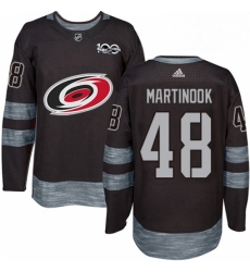 Mens Adidas Carolina Hurricanes 48 Jordan Martinook Authentic Black 1917 2017 100th Anniversary NHL Jersey Mens Adidas Carolina Hurricanes 48 Jordan Martinook Authentic Black 1917 2017 100th Anniversary NHL Jersey