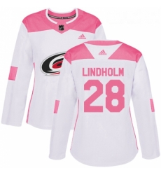 Womens Adidas Carolina Hurricanes 28 Elias Lindholm Authentic WhitePink Fashion NHL Jersey Womens Adidas Carolina Hurricanes 28 Elias Lindholm Authentic WhitePink Fashion NHL Jersey