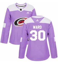 Womens Adidas Carolina Hurricanes 30 Cam Ward Authentic Purple Fights Cancer Practice NHL Jersey Womens Adidas Carolina Hurricanes 30 Cam Ward Authentic Purple Fights Cancer Practice NHL Jersey