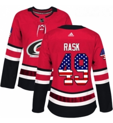 Womens Adidas Carolina Hurricanes 49 Victor Rask Authentic Red USA Flag Fashion NHL Jersey Womens Adidas Carolina Hurricanes 49 Victor Rask Authentic Red USA Flag Fashion NHL Jersey