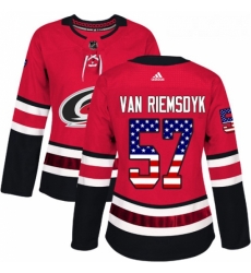 Womens Adidas Carolina Hurricanes 57 Trevor Van Riemsdyk Authentic Red USA Flag Fashion NHL Jersey Womens Adidas Carolina Hurricanes 57 Trevor Van Riemsdyk Authentic Red USA Flag Fashion NHL Jersey