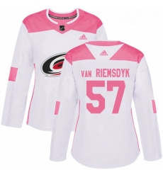 Womens Adidas Carolina Hurricanes 57 Trevor Van Riemsdyk Authentic WhitePink Fashion NHL Jersey Womens Adidas Carolina Hurricanes 57 Trevor Van Riemsdyk Authentic WhitePink Fashion NHL Jersey