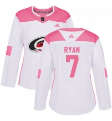 Womens Adidas Carolina Hurricanes 7 Derek Ryan Authentic WhitePink Fashion NHL Jersey Womens Adidas Carolina Hurricanes 7 Derek Ryan Authentic WhitePink Fashion NHL Jersey