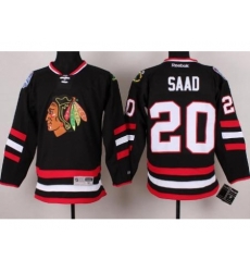 Chicago Blackhawks 20 Brandon Saad Black 2014 Stadium Series NHL Jersey A PATCH
