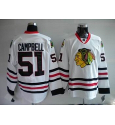 Chicago Blackhawks #51 CAMPBELL Hockey white Jersey Chicago Blackhawks #51 CAMPBELL Hockey white Jersey