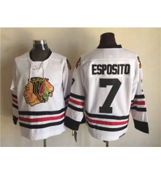 Chicago Blackhawks #7 Tony Esposito White CCM Throwback Stitched NHL Jersey Chicago Blackhawks #7 Tony Esposito White CCM Throwback Stitched NHL Jersey