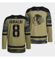 Men Chicago Blackhawks 8 Dominik Kubalik 2022 Camo Military Appreciation Night White Stitched jersey Men Chicago Blackhawks 8 Dominik Kubalik 2022 Camo Military Appreciation Night White Stitched jersey