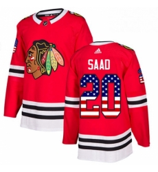 Mens Adidas Chicago Blackhawks 20 Brandon Saad Authentic Red USA Flag Fashion NHL Jersey Mens Adidas Chicago Blackhawks 20 Brandon Saad Authentic Red USA Flag Fashion NHL Jersey