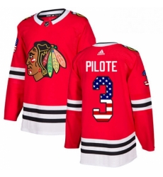Mens Adidas Chicago Blackhawks 3 Pierre Pilote Authentic Red USA Flag Fashion NHL Jersey Mens Adidas Chicago Blackhawks 3 Pierre Pilote Authentic Red USA Flag Fashion NHL Jersey