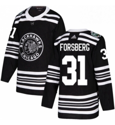 Mens Adidas Chicago Blackhawks 31 Anton Forsberg Authentic Black 2019 Winter Classic NHL Jersey Mens Adidas Chicago Blackhawks 31 Anton Forsberg Authentic Black 2019 Winter Classic NHL Jersey