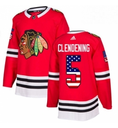 Mens Adidas Chicago Blackhawks 5 Adam Clendening Authentic Red USA Flag Fashion NHL Jersey Mens Adidas Chicago Blackhawks 5 Adam Clendening Authentic Red USA Flag Fashion NHL Jersey