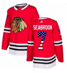 Mens Adidas Chicago Blackhawks 7 Brent Seabrook Authentic Red USA Flag Fashion NHL Jersey Mens Adidas Chicago Blackhawks 7 Brent Seabrook Authentic Red USA Flag Fashion NHL Jersey