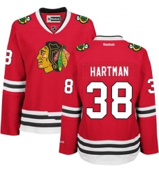 Blackhawks #38 Ryan Hartman Red Home Womens Stitched NHL Jersey Blackhawks #38 Ryan Hartman Red Home Womens Stitched NHL Jersey