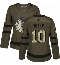 Womens Adidas Chicago Blackhawks 10 Patrick Sharp Authentic Green Salute to Service NHL Jersey Womens Adidas Chicago Blackhawks 10 Patrick Sharp Authentic Green Salute to Service NHL Jersey
