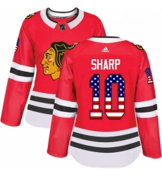 Womens Adidas Chicago Blackhawks 10 Patrick Sharp Authentic Red USA Flag Fashion NHL Jersey Womens Adidas Chicago Blackhawks 10 Patrick Sharp Authentic Red USA Flag Fashion NHL Jersey