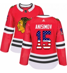 Womens Adidas Chicago Blackhawks 15 Artem Anisimov Authentic Red USA Flag Fashion NHL Jersey Womens Adidas Chicago Blackhawks 15 Artem Anisimov Authentic Red USA Flag Fashion NHL Jersey