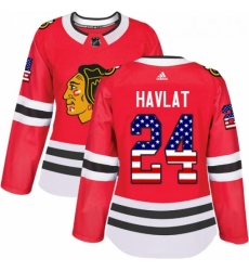 Womens Adidas Chicago Blackhawks 24 Martin Havlat Authentic Red USA Flag Fashion NHL Jersey Womens Adidas Chicago Blackhawks 24 Martin Havlat Authentic Red USA Flag Fashion NHL Jersey