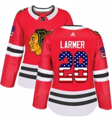 Womens Adidas Chicago Blackhawks 28 Steve Larmer Authentic Red USA Flag Fashion NHL Jersey Womens Adidas Chicago Blackhawks 28 Steve Larmer Authentic Red USA Flag Fashion NHL Jersey